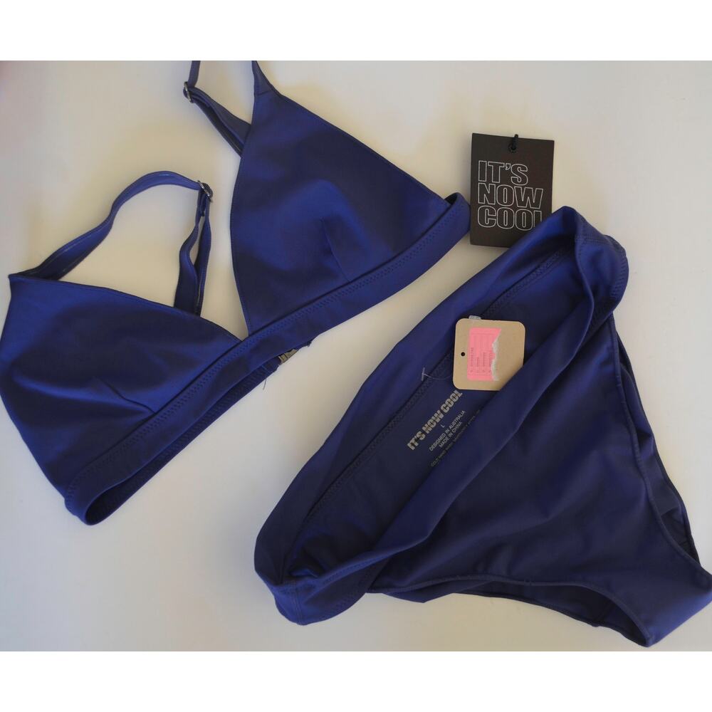 It's Now Cool The Countour Set Bikini Top & Pant Bijou Blue Size Large - Picture 3 of 5